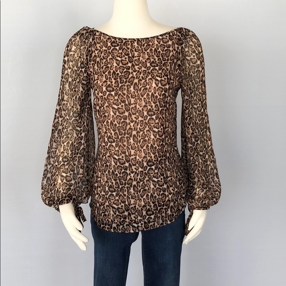 NWT WHBM Leopard Reversible Blouse Size 0 - Picture 12 of 16